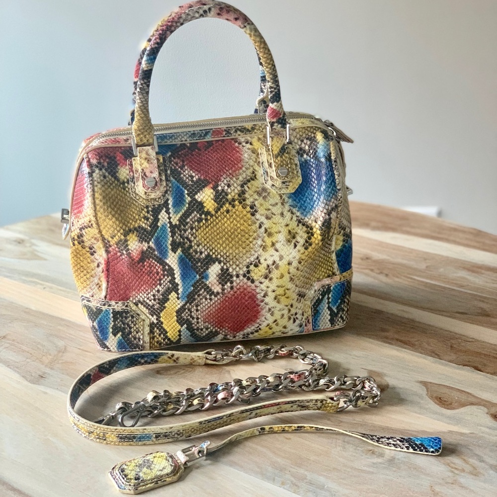 Alice + Olivia Bowler Snakeskin Leather Bag